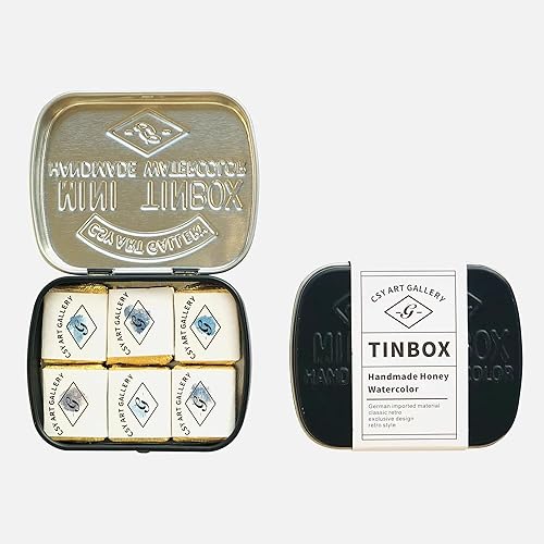 Miniatura 4 de CSY art gallery Juego de pintura metálica hecha a mano para acuarela, paleta de acuarelas nacaradas para adultos, tonos vibrantes y nacarados, para