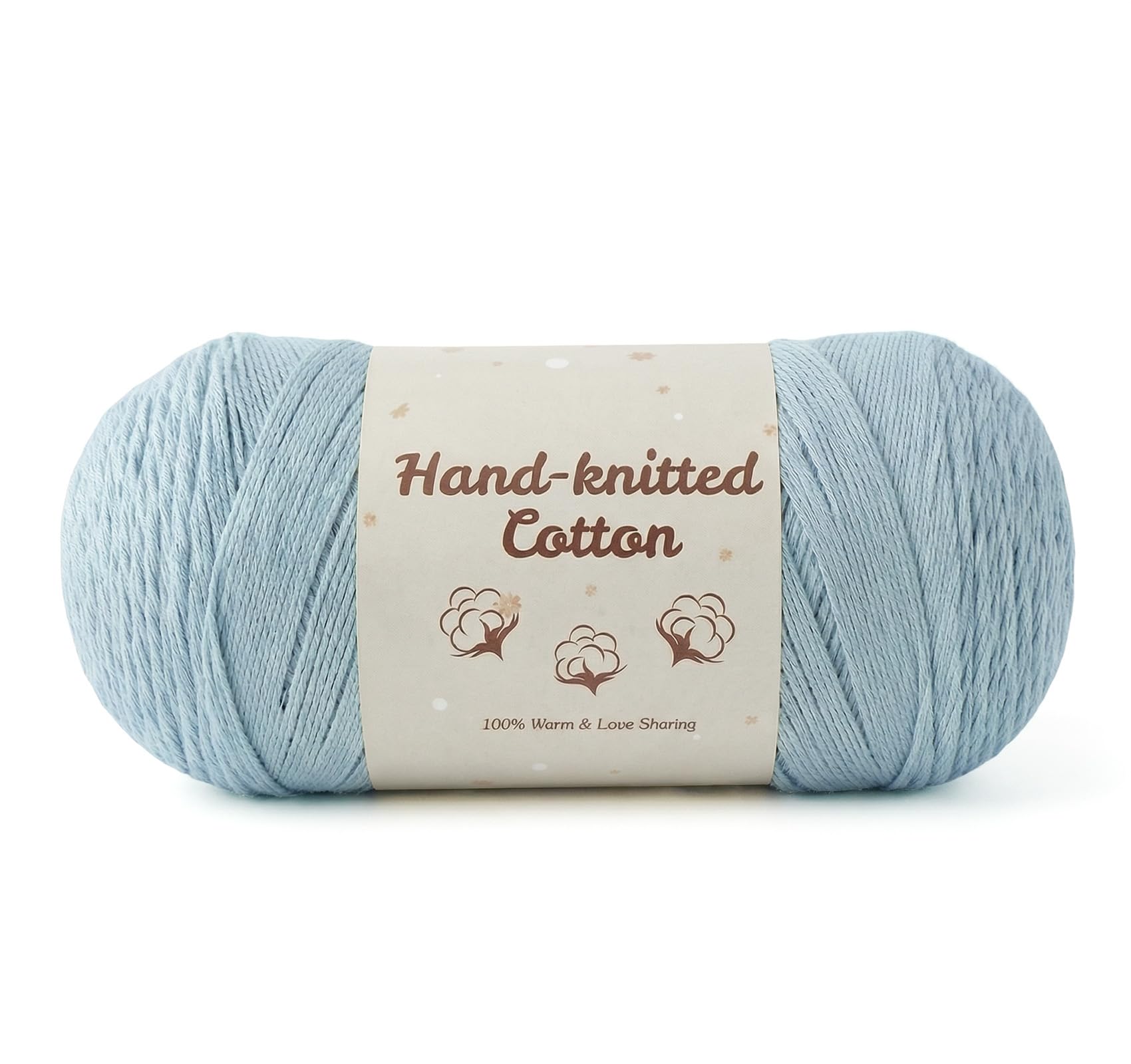 275g 100% Cotton Yarn for Crochet & Knitting, 900m Large Scroll Knot-Free Crochet Wool for Dishcloths, Baby Clothes, Summer Clothing, Socks, Lightweight Scarves (Blue Haze)