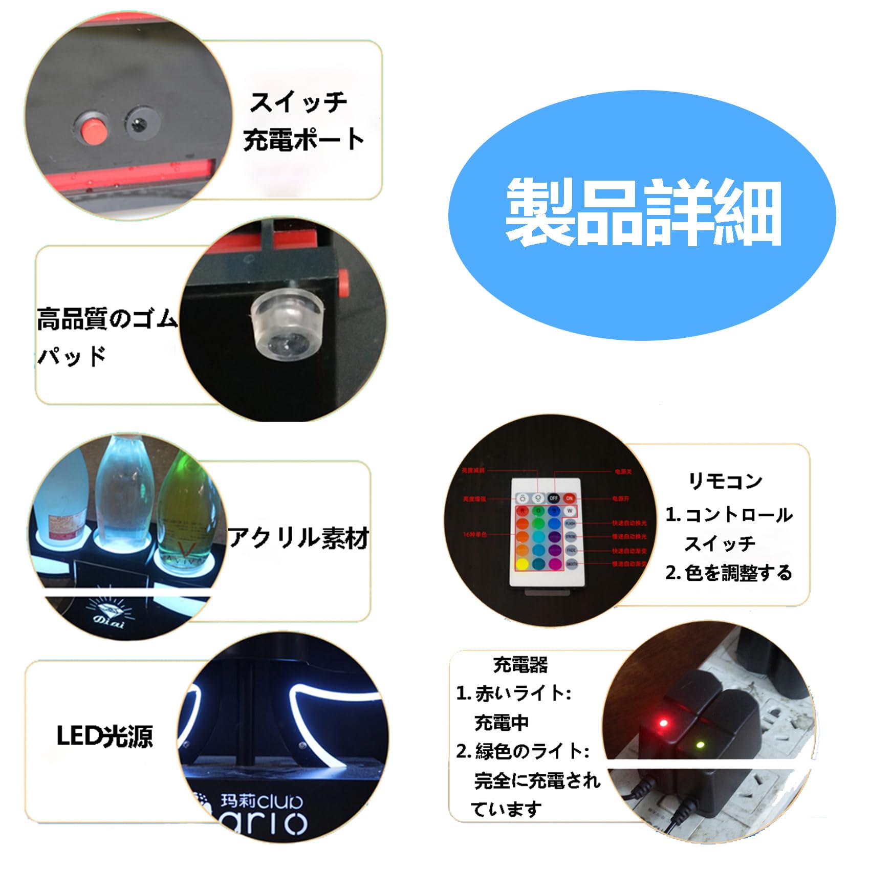 Amazon｜スペードのエースシャンパンボトルプレゼンター、光るワイン 