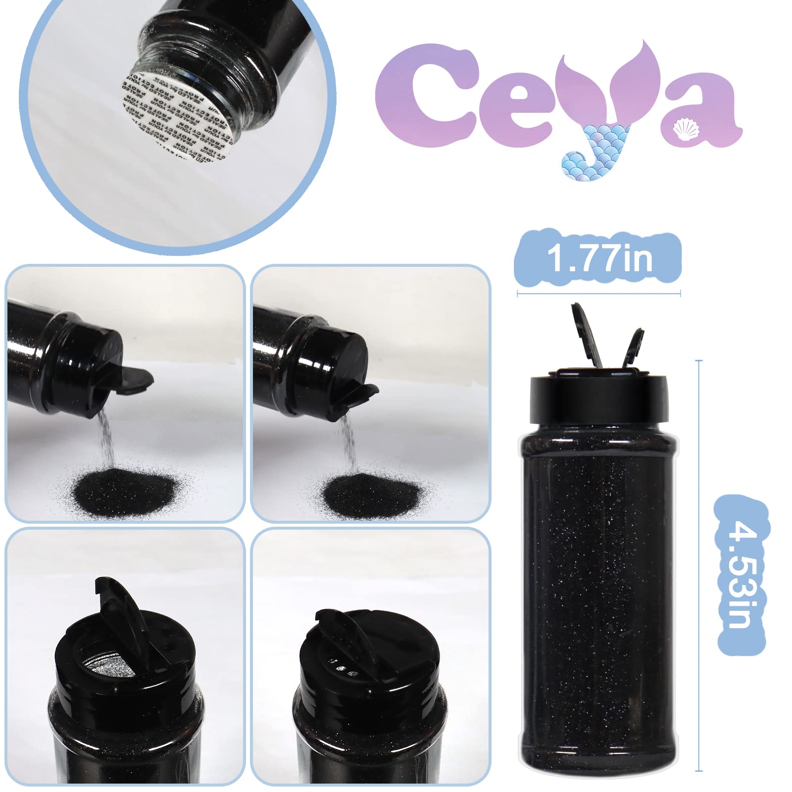 Ceya Glitter Ultra Sottile 0,2 Mm Magenta 100g Per Slime, Resina, Nail Art, Trucco E Fai-da-te