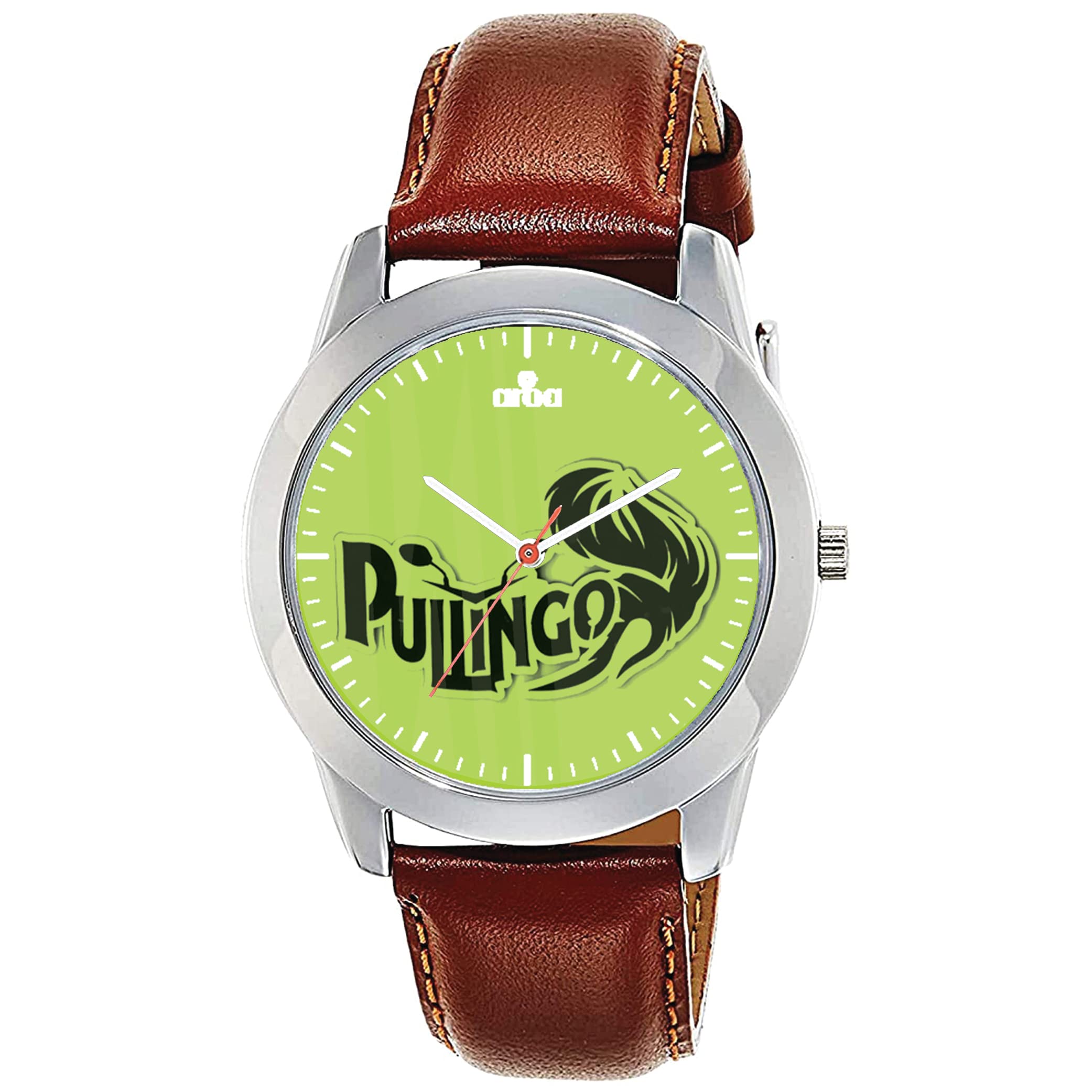 AROA Watch New Watch for Pullingo Logo in Parrot Green Model : 527 Steel Metal Type Analog Brown Strap Watch Green Dial for Men Stylish Watch for Boys (B0C4LMCK19) Amazon Price History, Amazon Price Tracker