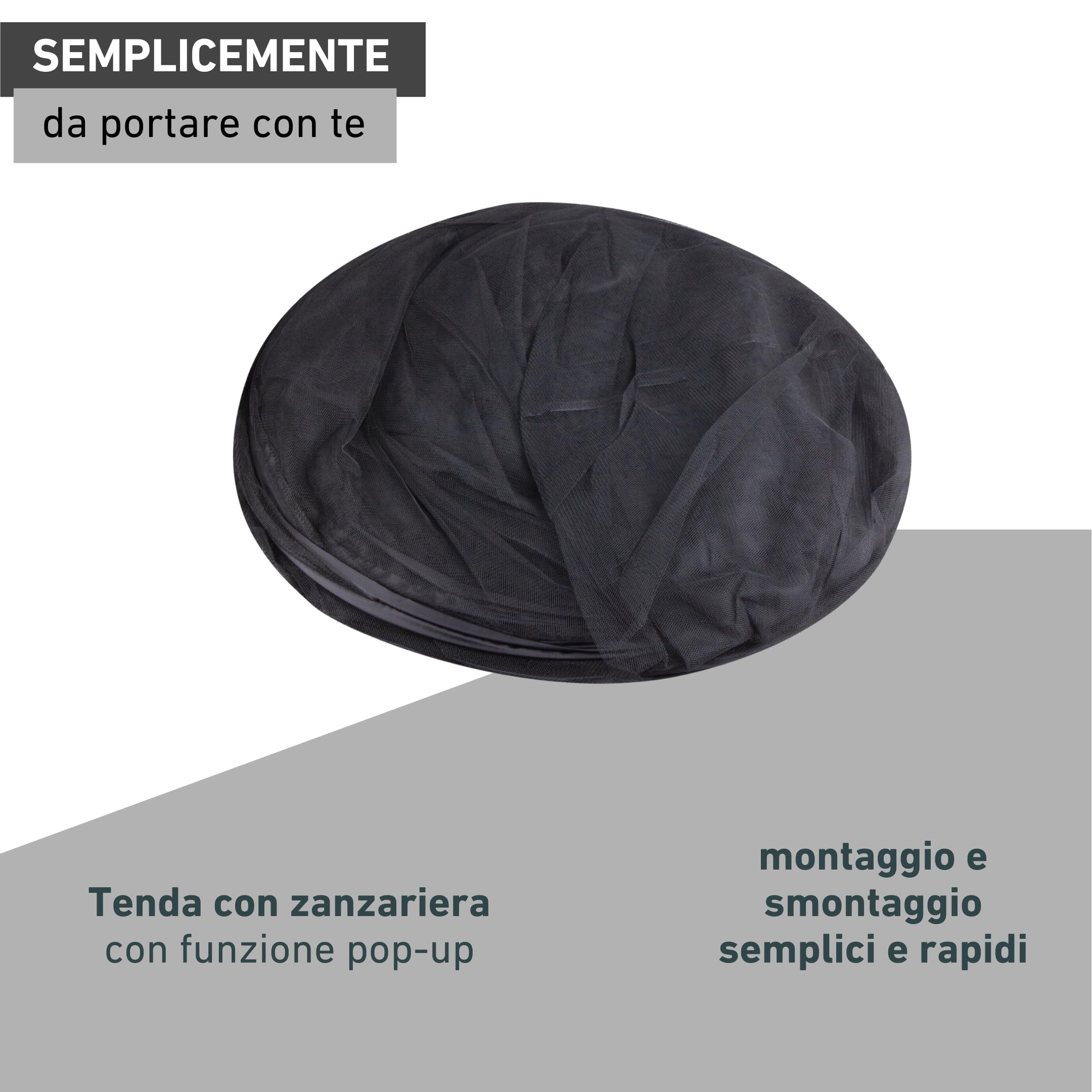 Windhager Zanzariera per Letto Matrimoniale Pop-Up 140x200 cm Antracite