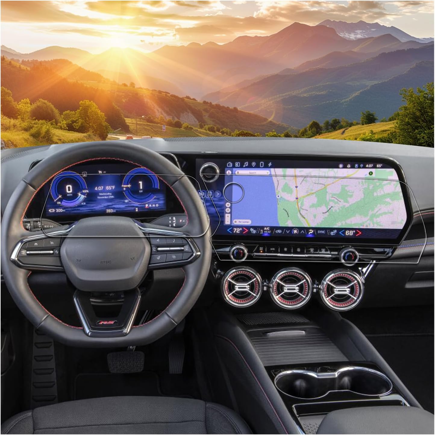 SXCY 2PCS for 2024 2025 2026 Chevy Blazer EV Anti-Glare Matte Screen Protector [GPS 17.7 In+Dash 11 In] for 2025 Blazer EV Accessories Screen Protector 9H Tempered Glass