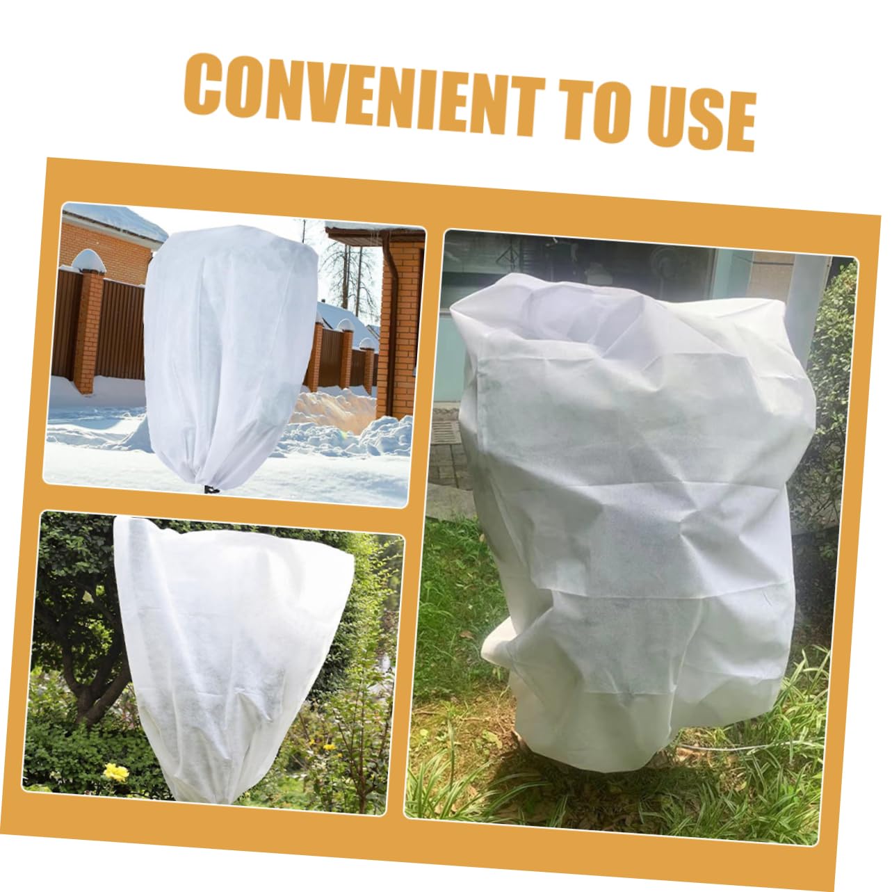 Happyyami Protezione Piante Invernali 4 Pezzi Copertura Antigelo per Alberi da Frutto e Cespugli Non Tessuto Bianco Resistente a Neve e Temporali