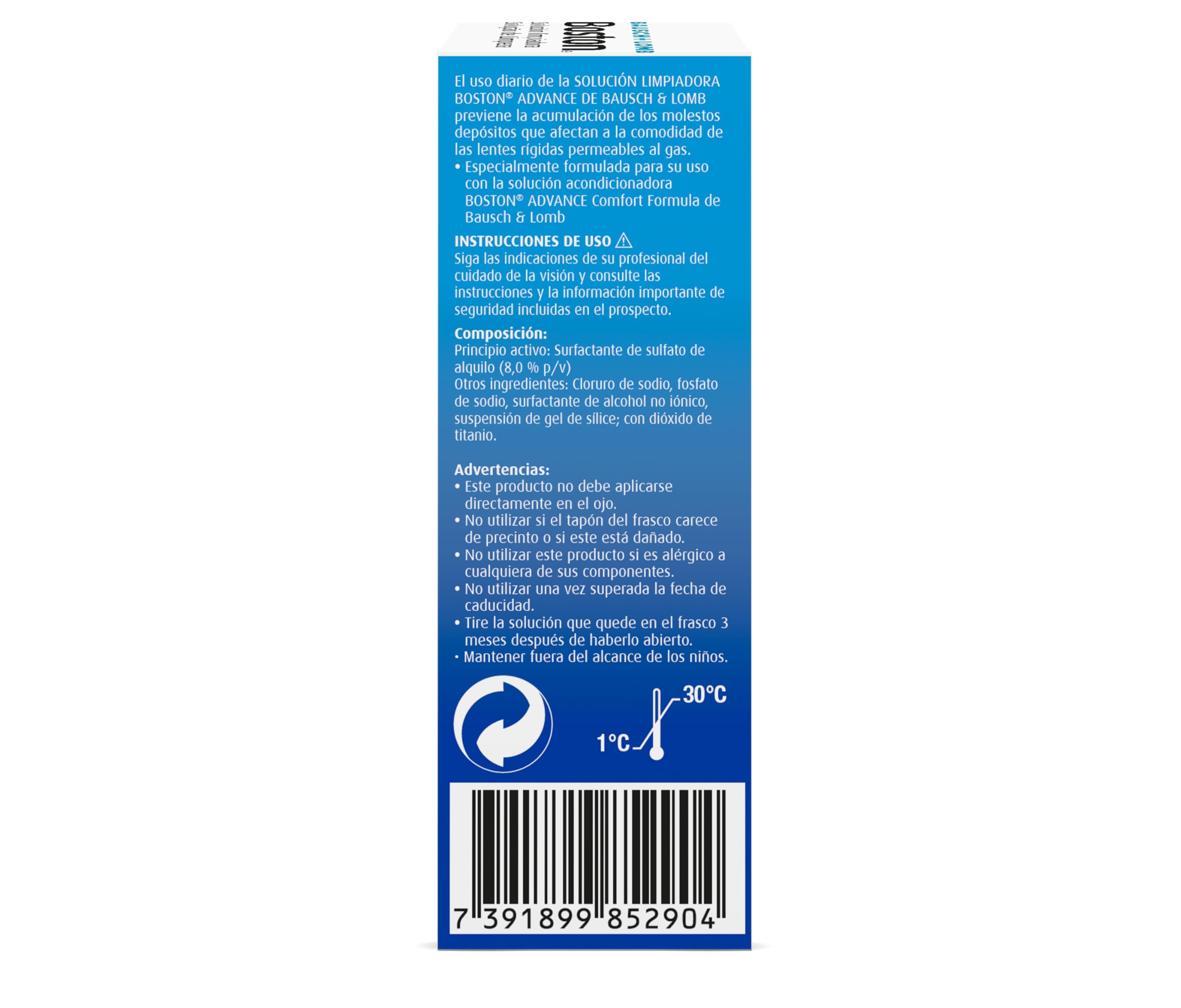 Bausch + Lomb Boston Advanced Solución limpiadora 30ml para lentes de contacto rígidas