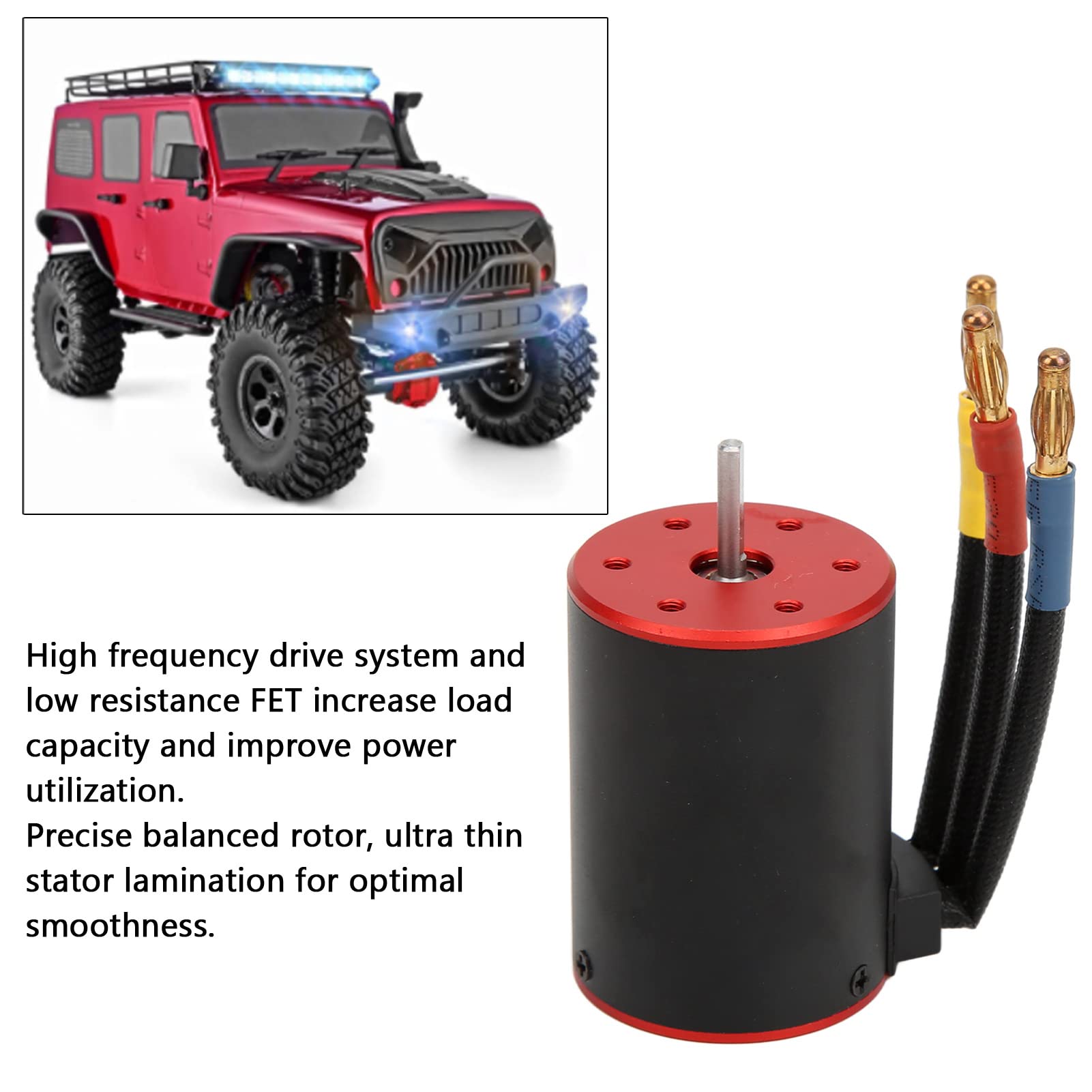 Motor sin escobillas impermeable de 2300 KV con controlador de velocidad electrónico de 60 A, kit de motor sin escobillas y controlador para coches RC a escala 1/8 y 1/10, incluye