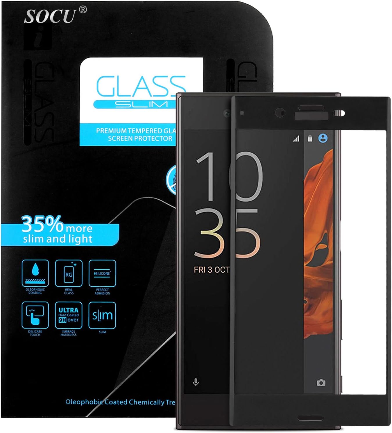 Tempered Glass Sony Xperia XZ,SUCU Toughened Glass 3D Screen Protector Screen Protective Film for Sony Xperia XZ Black