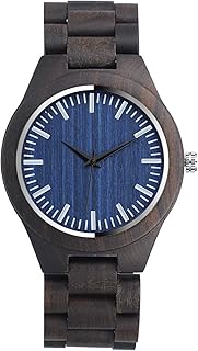 Orologio da polso a in legno Infinity-U per uomo e donna, movimento al quarzo giapponese noce nero naturale con cinturino regolabile Orologi artigianali in legno fatti a mano