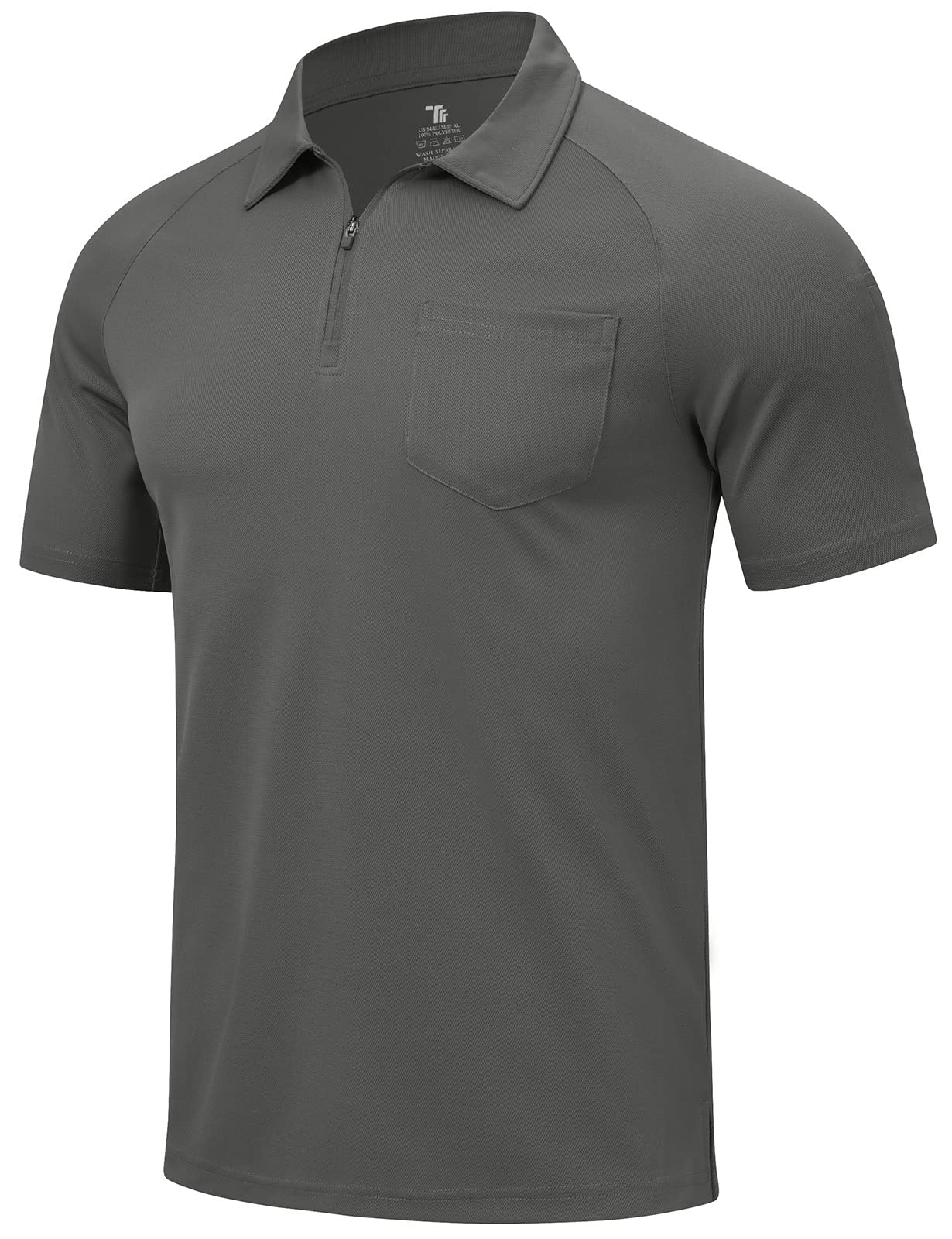 RdrukoMen's Polo Shirts with Pocket Short Sleeve Dry Fit 1/4 Zip Golf Sports Collared Summer T Shirts