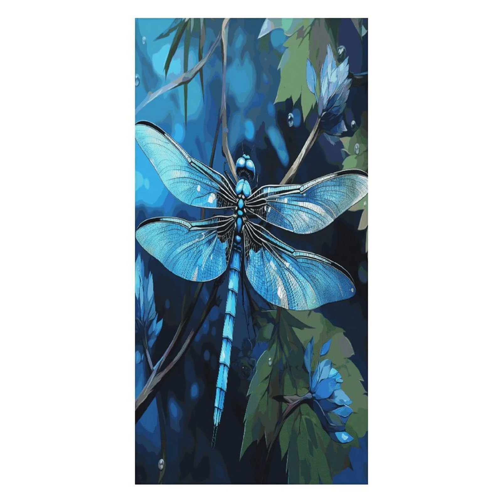 JTREHY Art Blue Dragonfly Beach Towel Extremely Soft Oversized Towels Lightweight Sports Absorbent Bath Towel Suitable 160"x80" for Swimming Camping Beach