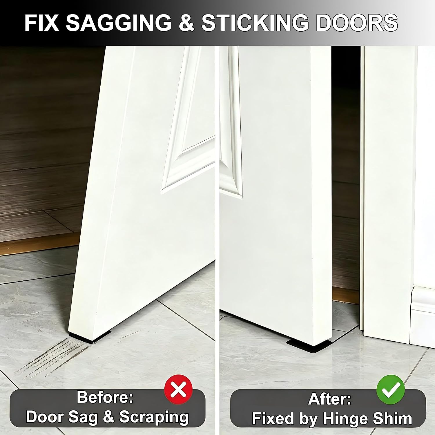 14 Pack 4" Offset Door Hinge Shims PC Spacer Fix Sagging Door