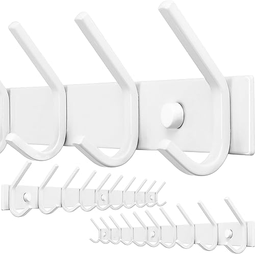 WEBI Percheros para montar en la pared, ganchos para colgar en la pared, color blanco, gancho para colgar abrigos, 2 ganchos para colgar abrigos,