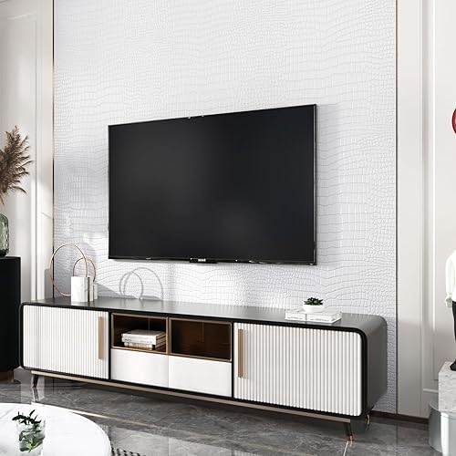 Miniatura 6 de WESTICK Papel tapiz blanco texturizado para dormitorio, 15.75 x 394 pulgadas, papel de contacto blanco de cocodrilo para despegar y pegar para