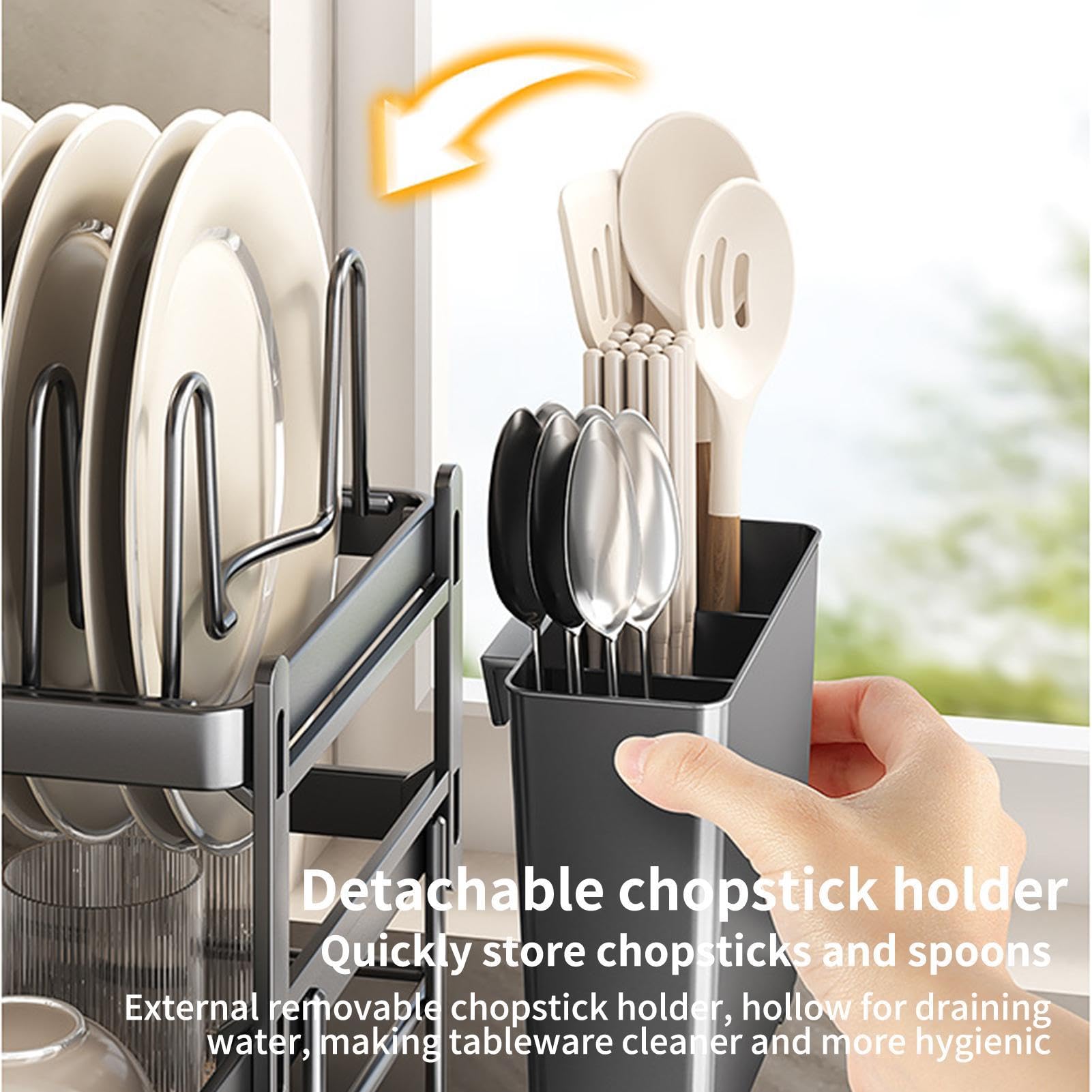 Genérico Geschirrtrockner für die Küchenarbeitsplatte, rostbeständig, robust, für Küche, Arbeitsplatte, Apartment, Camping, Picknick