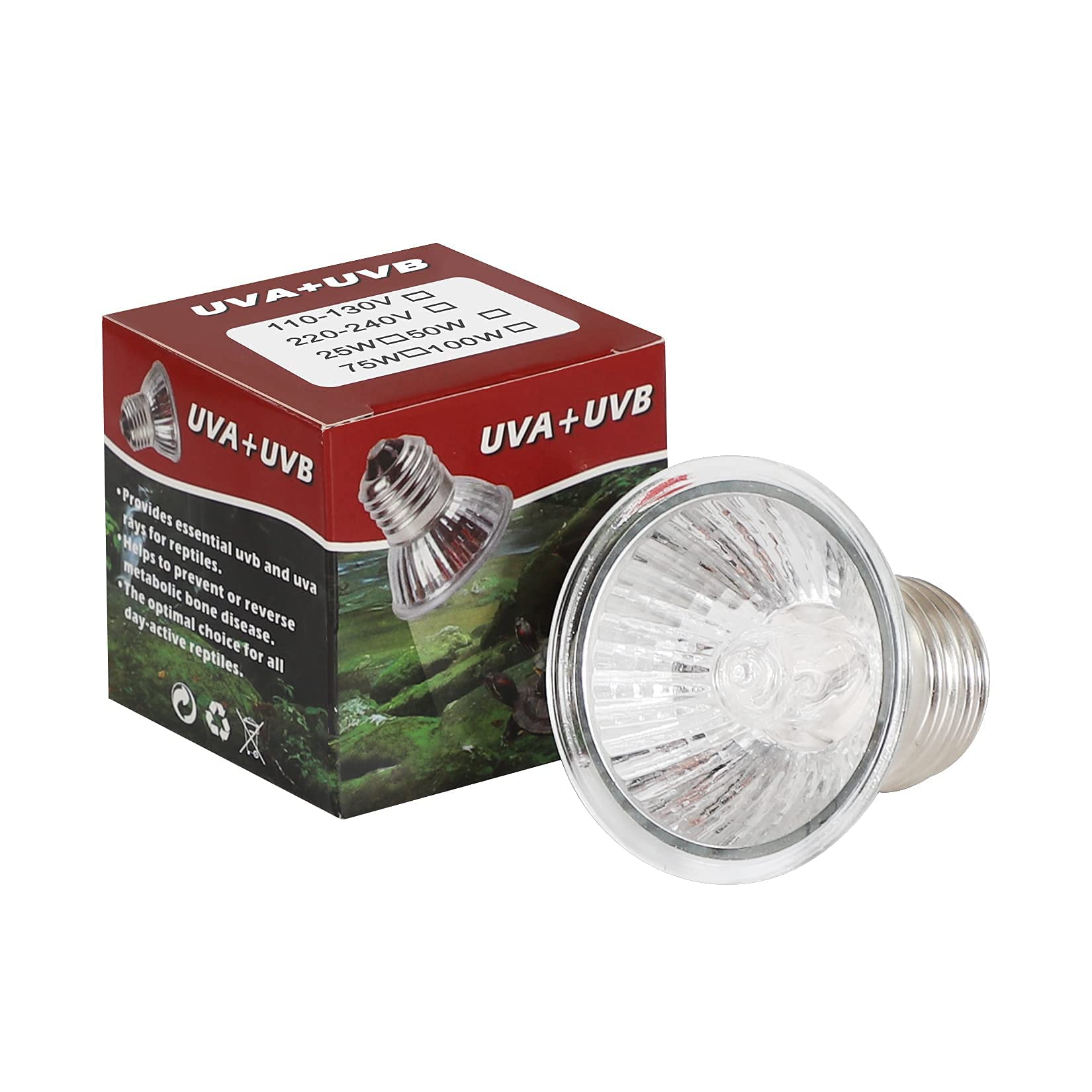 LEDGLE 25W Lámpara Tortugas de Agua, E27 UVB UVA Bombillas, Bombillas de Calor para Tortuga, Reptiles, Lagarto