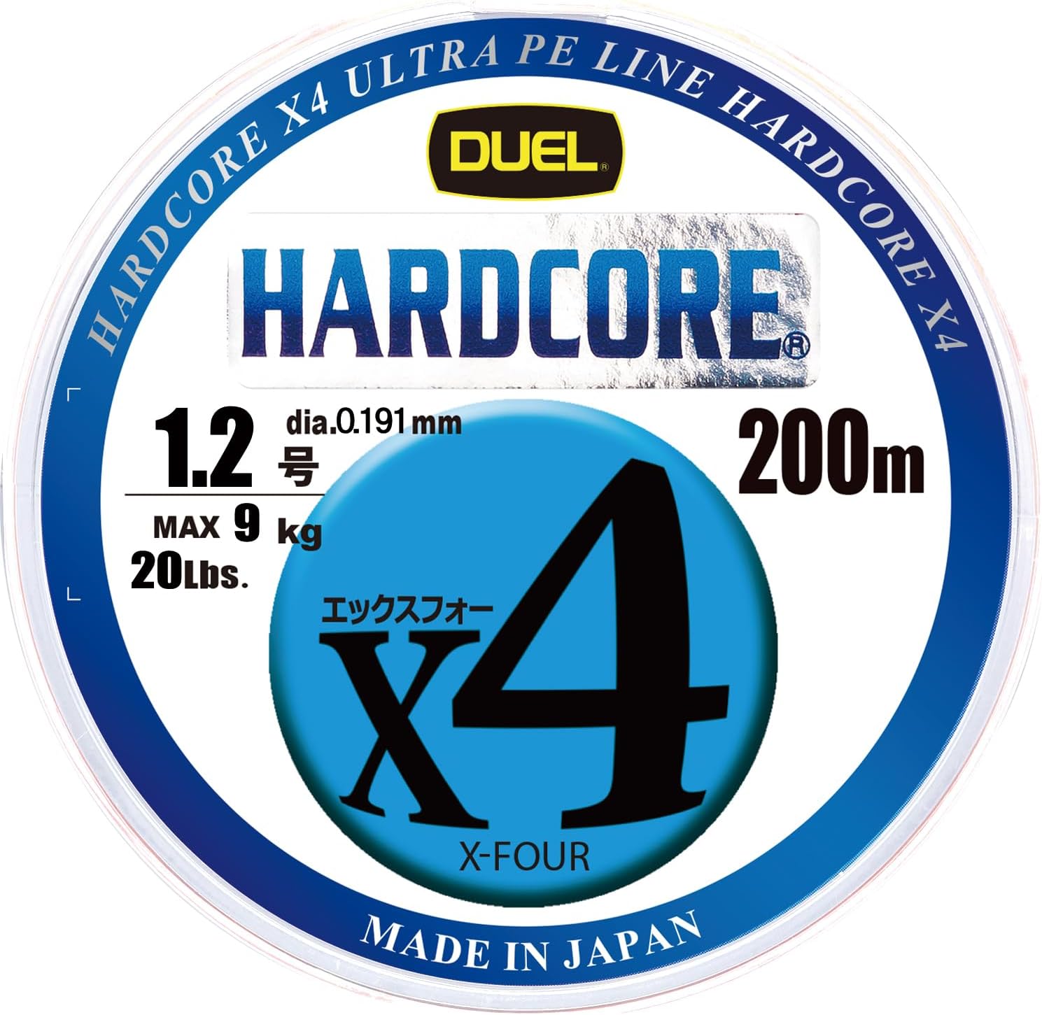 DUEL (デュエル) PEライン 釣り糸 Hardcore X4 【 ライン 釣りライン 釣具 高強度 高感度 】 0.6号~4.0号 5色/イエローマーキング