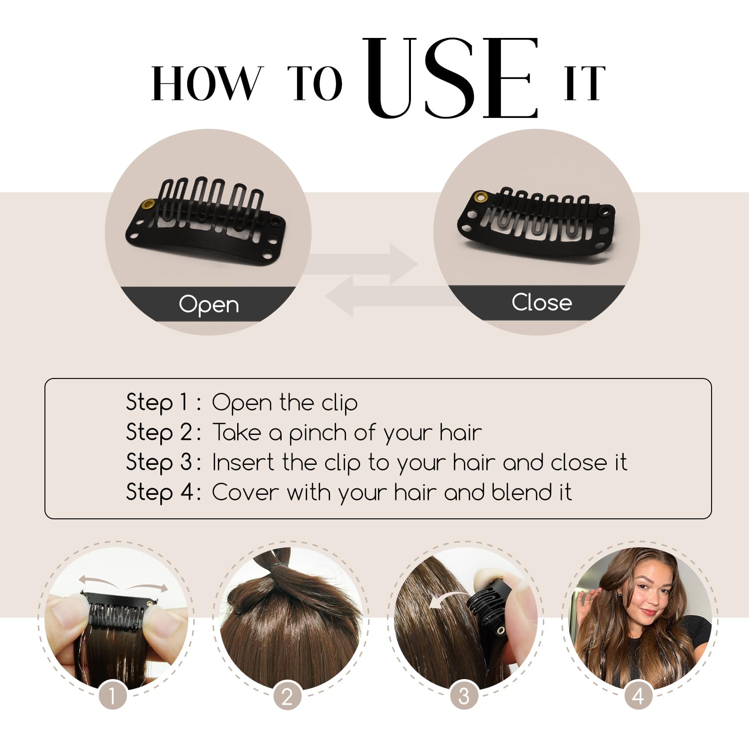 Dreamlover Brown Hair Extensions for Girls Kids Hair Extensions Clip in with Tinsel, Hairpieces for Women 24 Pieces - Image 3