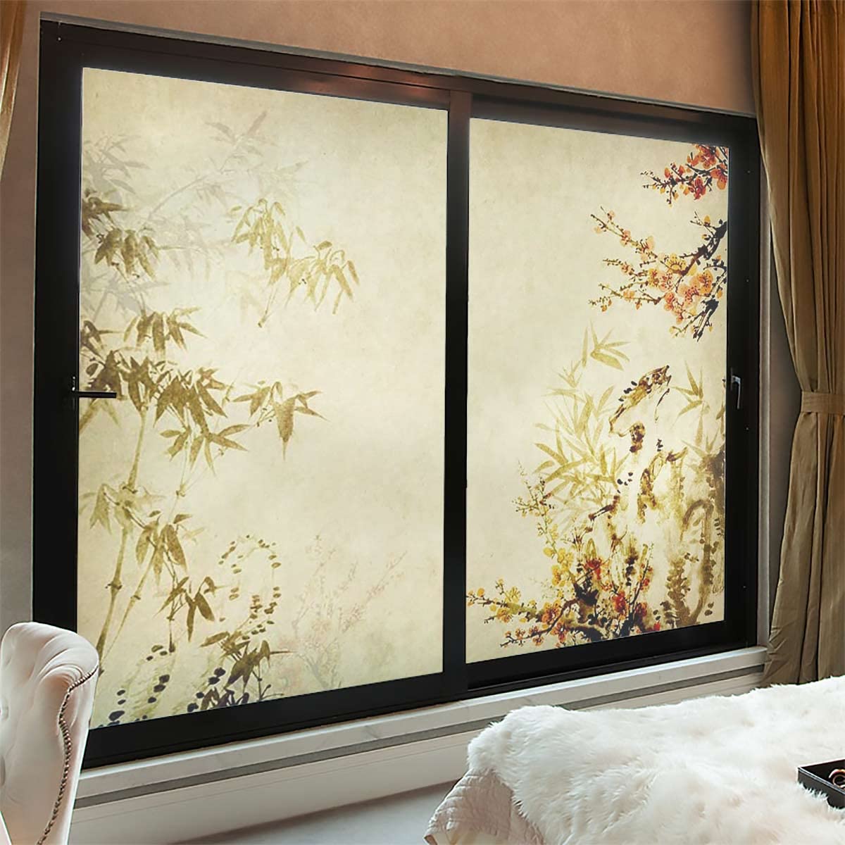 ライトオレンジ 窓 めかくしシート台風対策 飛散防止 窓ガラス 目隠しシート 窓用フィルム 窓ガラスフィルム ステンドグラス シール ガラスフィルム 目隠しシート ステンドグラス レトロ 遮光断熱 貼り直しでき 無接着剤 窓用 シール 窓飾り 窓に貼るカーテン 結露防止シート 破片 飛散防止 寝室 トイレ 喫茶店 食器棚 ガラスフィルム 窓用 レトロ柄 断熱シート 目隠しシート 水で貼る ステンドグラス 接着 ...