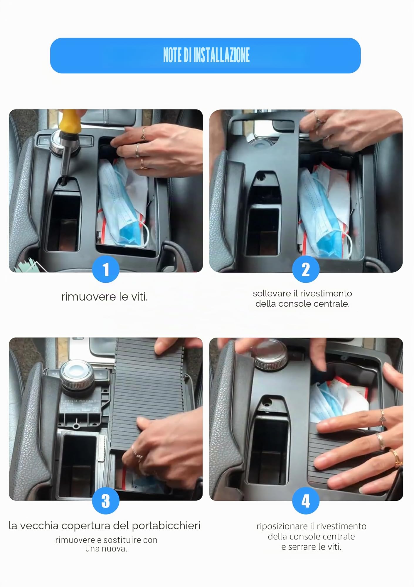 Portabicchieri Tenda a rullo per console centrale auto, per Golf 6 Sagitar/Scirocco 2006 – 2014 per console centrale portabicchieri copertina