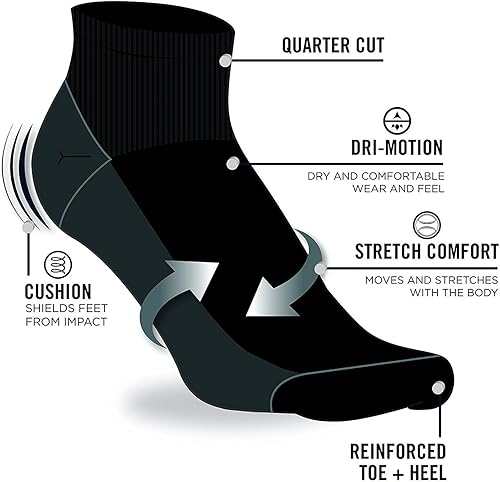 Miniatura 3 de Nautica Mens Quarter Socks - 6 Pack Comfort Stretch Cushioned Moisture-Wicking Athletic Ankle Socks for Men (Sizes 6-12.5)