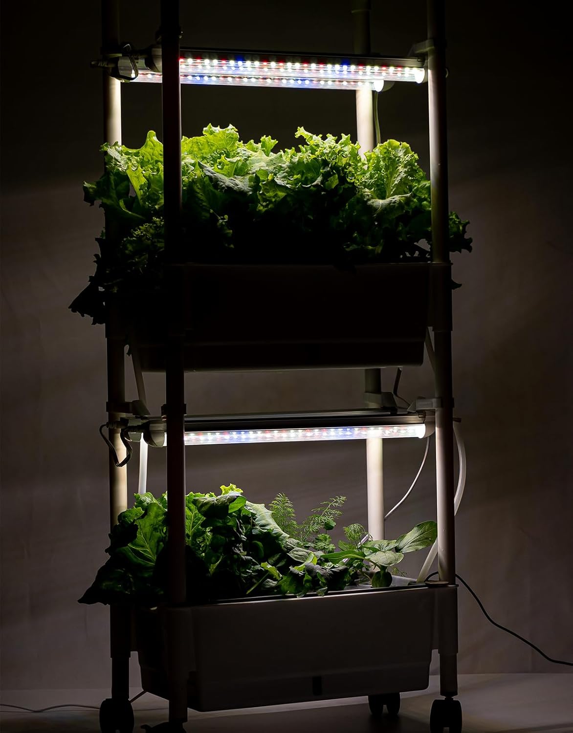 T8 LED Indoor Plant Grow Lights,15W 17.72Inches Full Spectrum Plant Lights per 1pcs, Includes 9/12/15 time Controller, lamp Connecting Cable，Ø 25 mm PVC Pipe Light Clips (White, 6pcs)
