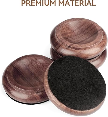Vista 17 de 4 piezas de tazas verticales de madera maciza para piano, tazas para muebles, sofás, camas, sillas, ruedas, almohadillas de fieltro antideslizantes
