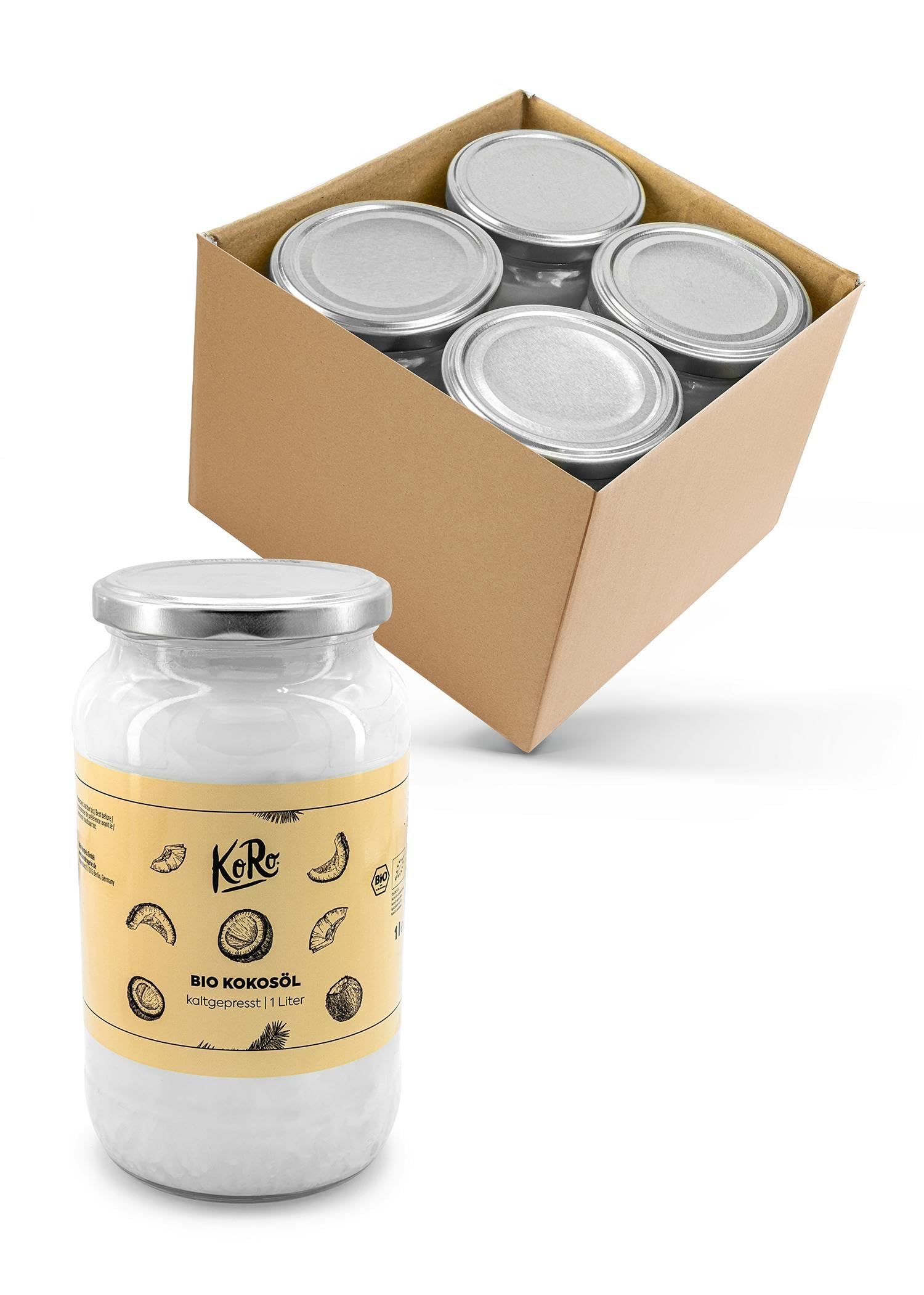 KoRo - Huile de coco bio 6 x 1 L