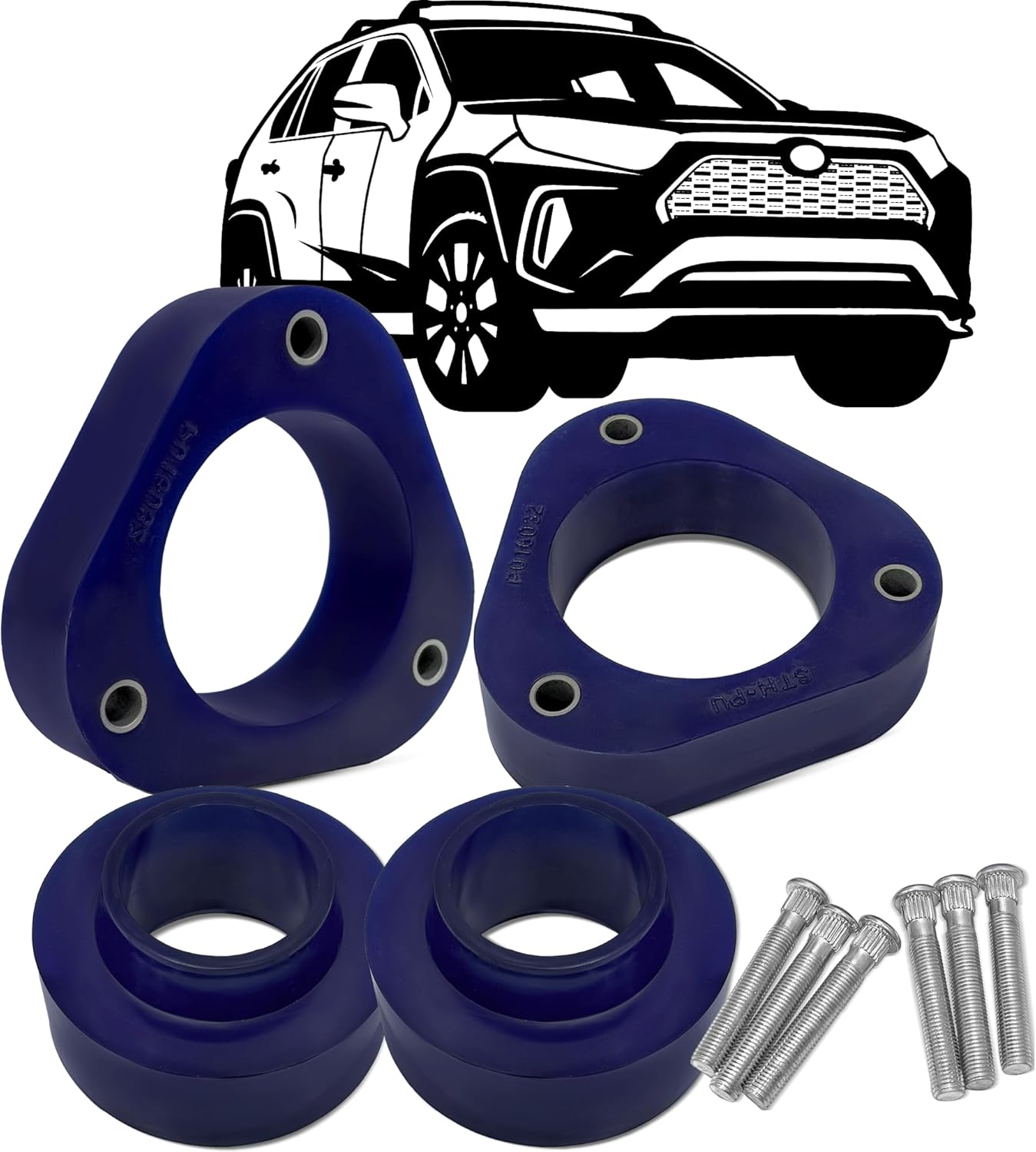 Leveling Lift Kit/Spacers 40mm /1.6" Left & Right for Front Strut & Rear Coil Spring Spacers in Polyurethane PU - Compatible with RAV4 (XA30 / A3) 2006-2012, RAV4 (XA40 / A4) 2013-2018