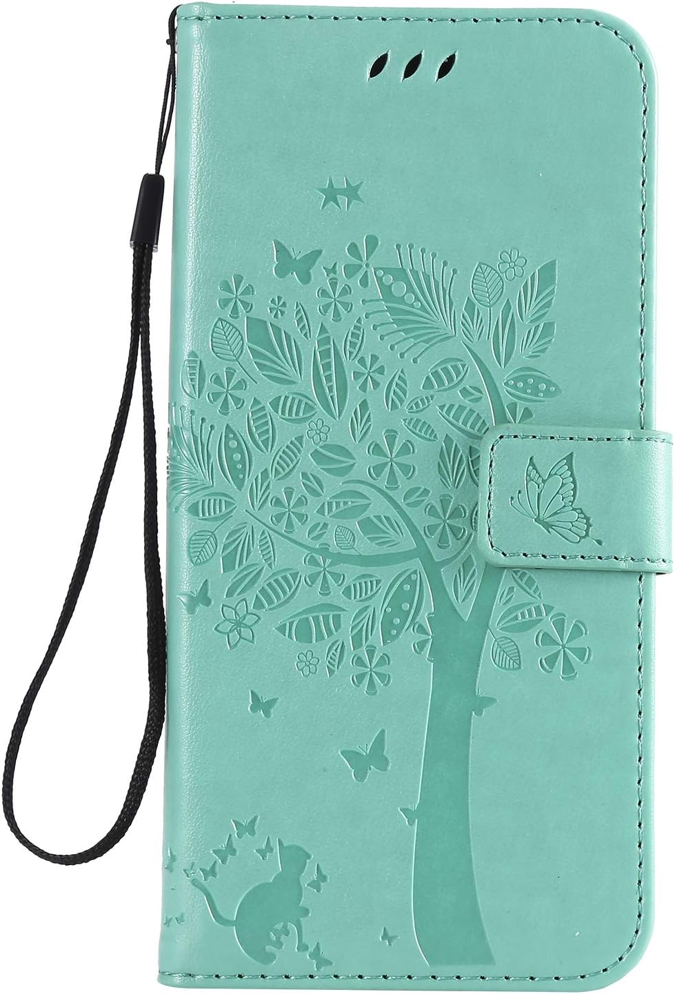 Thoankj Samsung Galaxy Note 10+ Plus Case Flip Shockproof PU Leather Wallet Case Cat & Tree with Stand Magnetic Folio Bumper Protective Phone Cover for Samsung Galaxy Note 10+ Plus Green