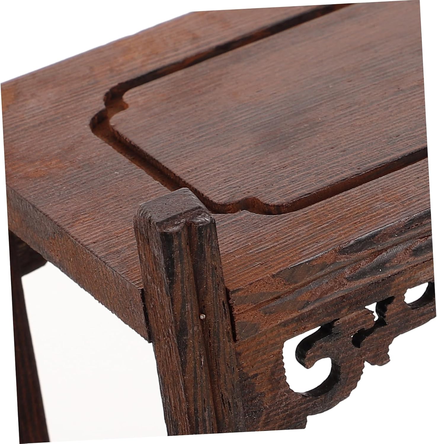 Ciieeo Wooden Antique Display Shelf Multi-purpose Plant Stand Tea Table Solid Wood Curiosities Holder for Home Decor Living Room Study Spaces
