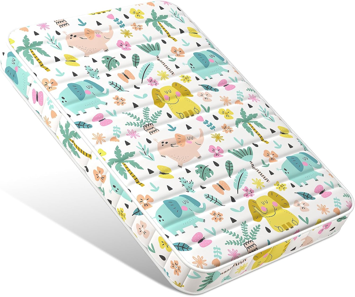 3 Inch Mini Toddler Mattress, 38" Lx26" W Portabel Mattress, Elephant