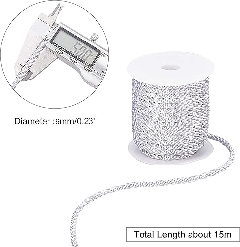 Miniatura 4 de BEL AVENIR Cuerda trenzada de 0.236 in y 16 yardas, cuerda decorativa de nailon hecha a mano para costura, manualidades, tapicería, decoración del