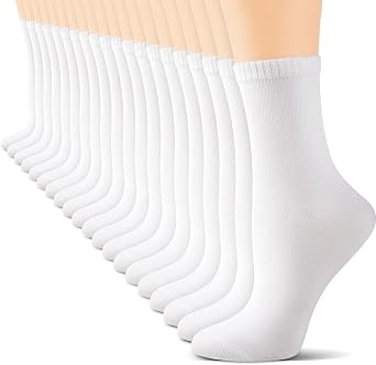 30 Pairs Womens Crew Socks - Size 5-10/10-13, Breathable Comfort Casual Basic Calf Socks for Everyday, Bulk Pack