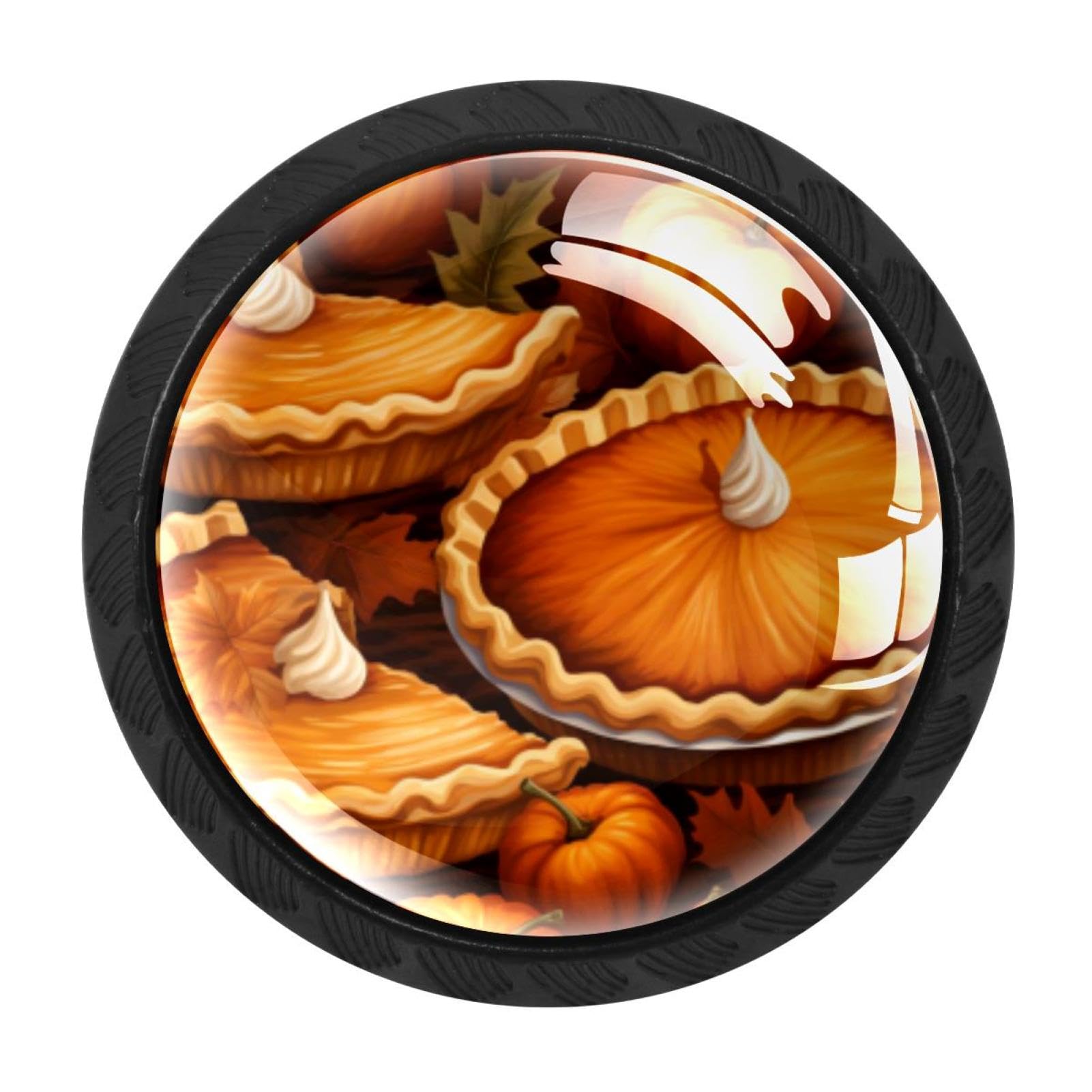 CHENZZZZ 4 pcs Thanksgiving Pumpkin Cabinet Knobs Crystal Drawer Pulls for Kitchen, Bathroom Cabinet, Dresser and Cupboard