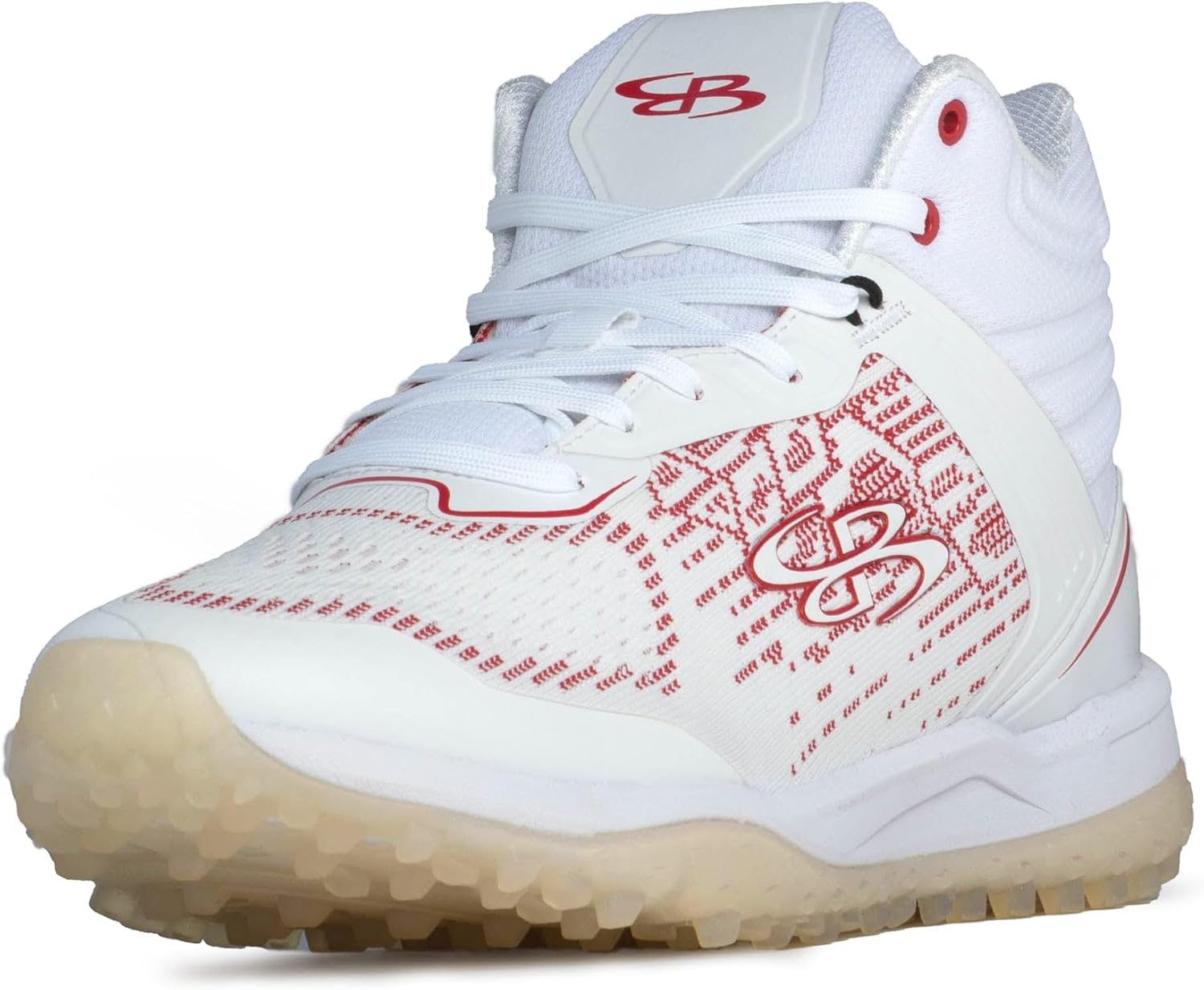 Boombah Viper Pureknit Men's Turf Mid Shoes - White Out - Multiple Color Options - Multiple Sizes
