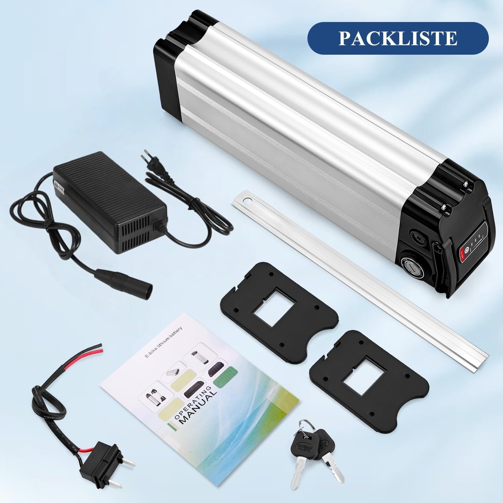 Yinyu X-go Bike Batterie 24V/36V/48V, Ebike Batteria 10Ah/13Ah/15Ah per Motore 200W 250W 300W 500W 750W 1000W Batteria Della Bicicletta Elettrica (36V 15.6Ah 2Pin)