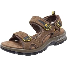 CAMEL CROWN Mens Leather Sandals for Hiking Walking Beach Treads Water Athletic Outdoor with Premium Air Cushion | Waterproof
