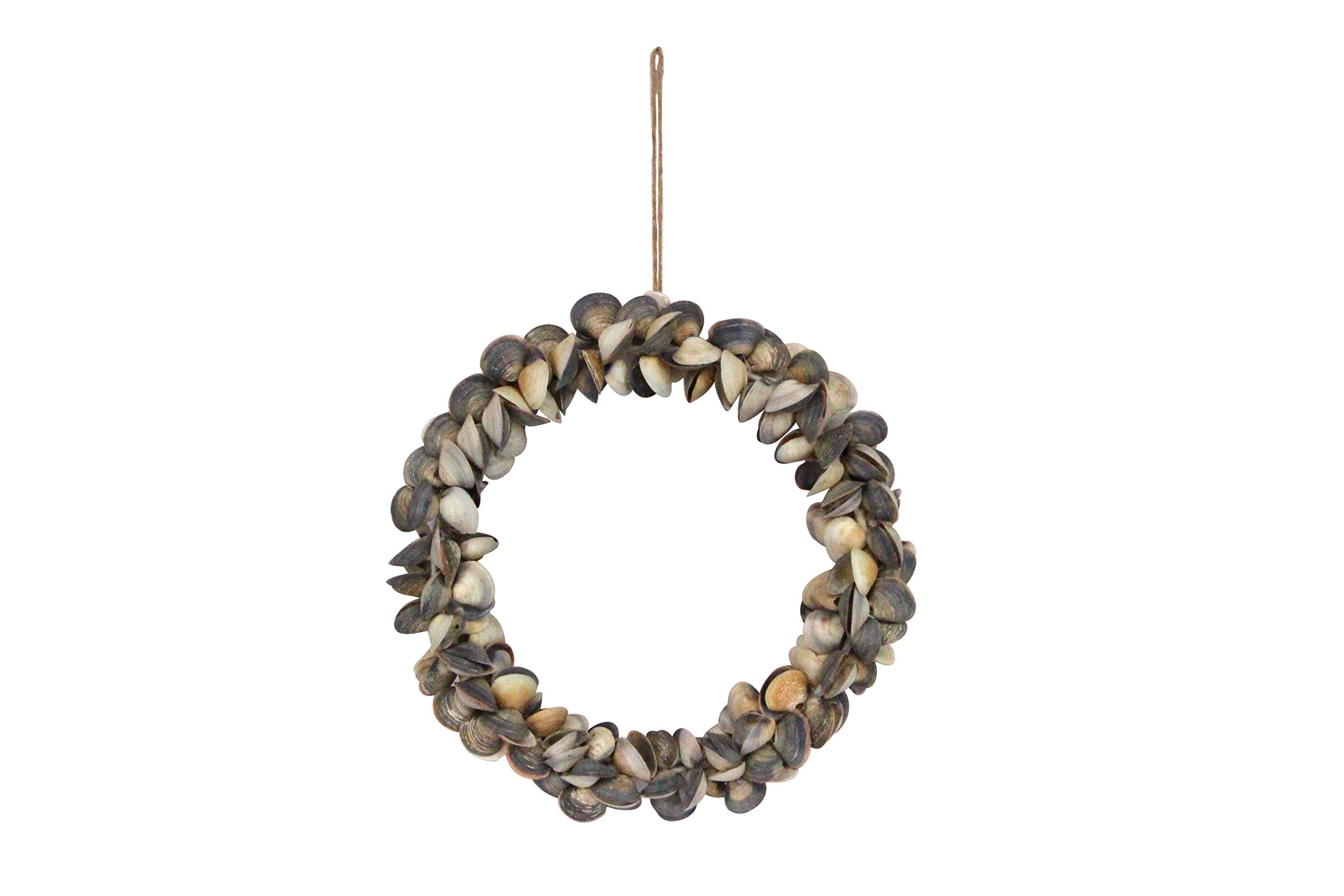 Gisela Graham Grey Cockle Shell Round Wreath 46002