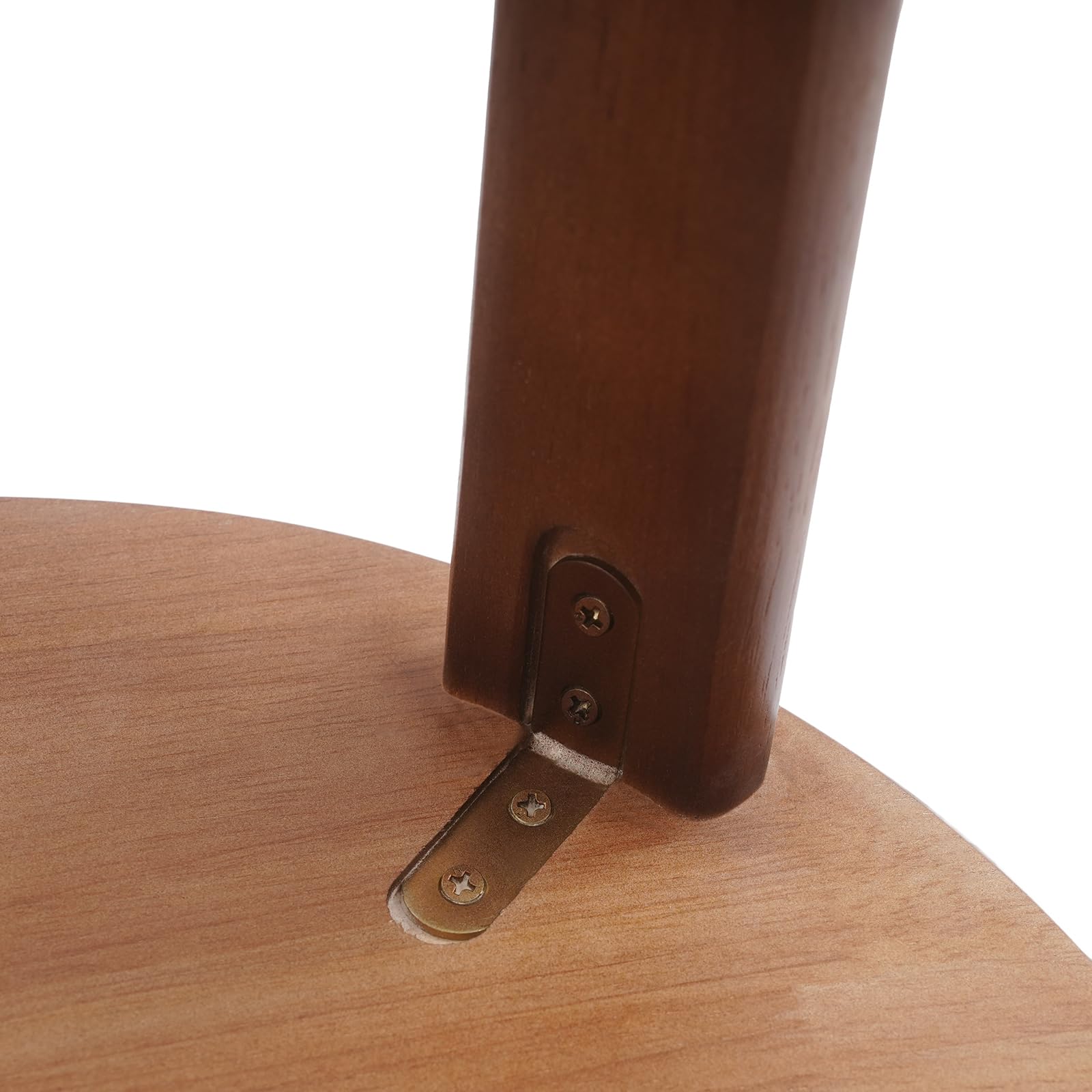 Set di 4 sgabelli impilabili in legno con ruote, per sala da pranzo, comodino rotondo, sgabello da balcone, per cucina, camera da letto, soggiorno (colore noce)