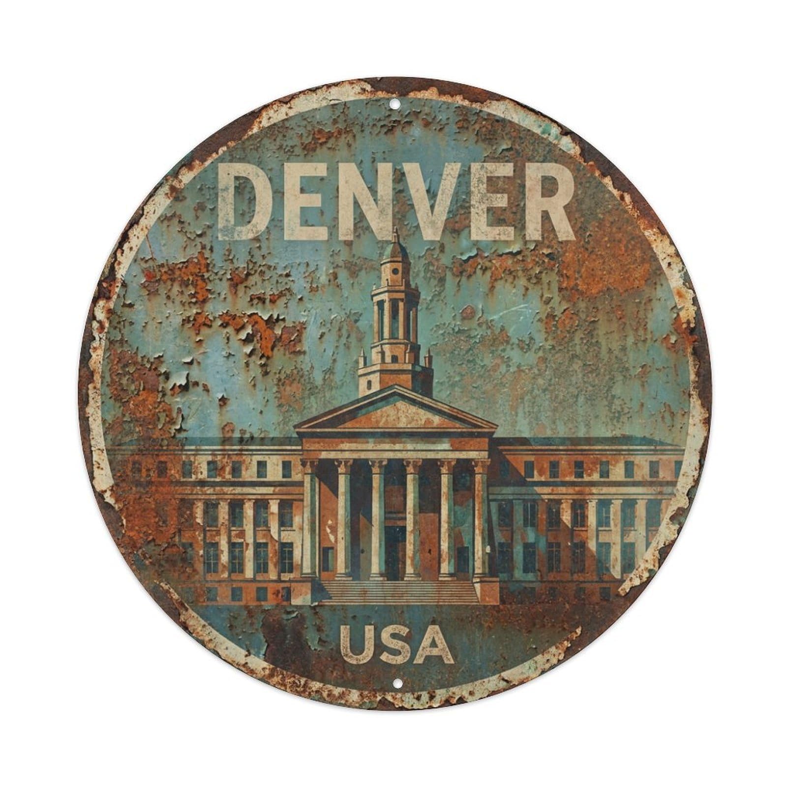 Tgrcjimh Style Metal Tin Sign Usa Vintage Travel Denver