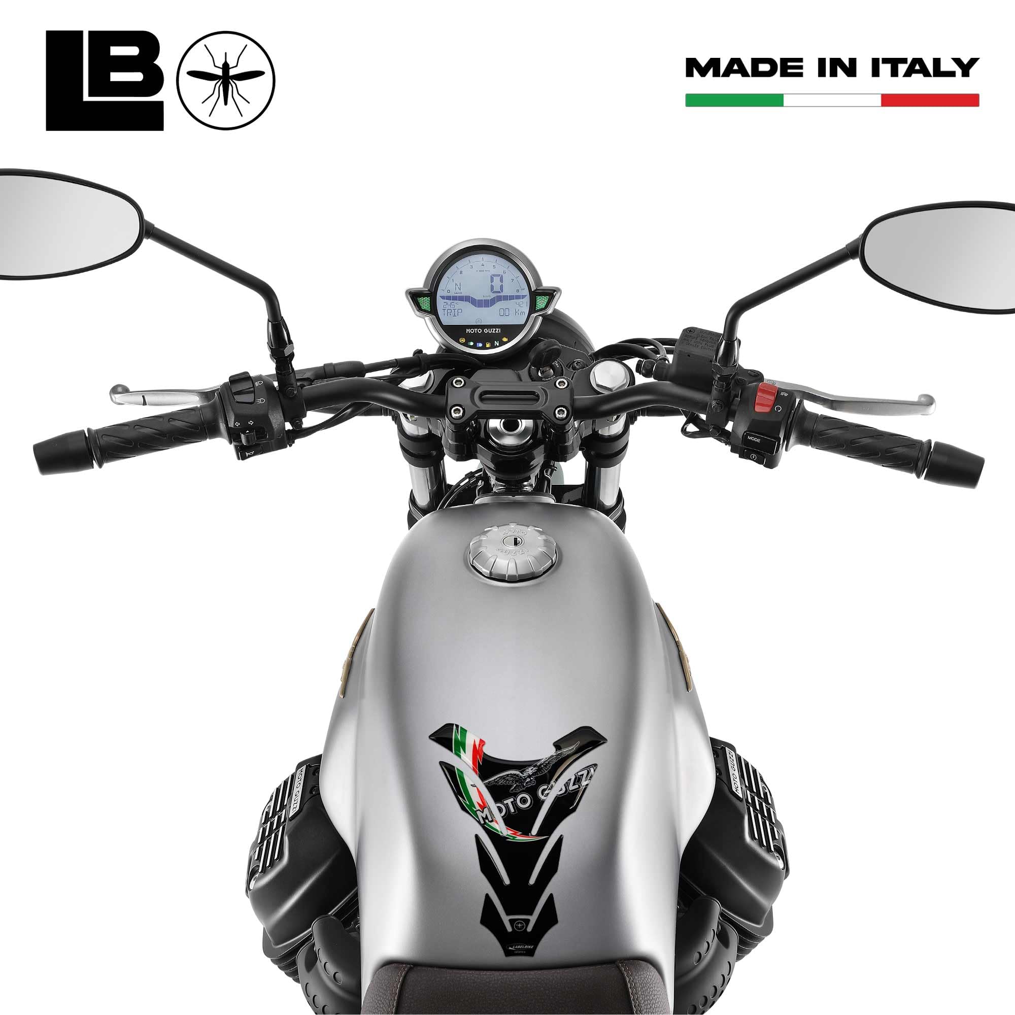 Protège-Réservoir 3D Résine Moto Guzzi - Autocollant Protection Réservoir Effet Relief