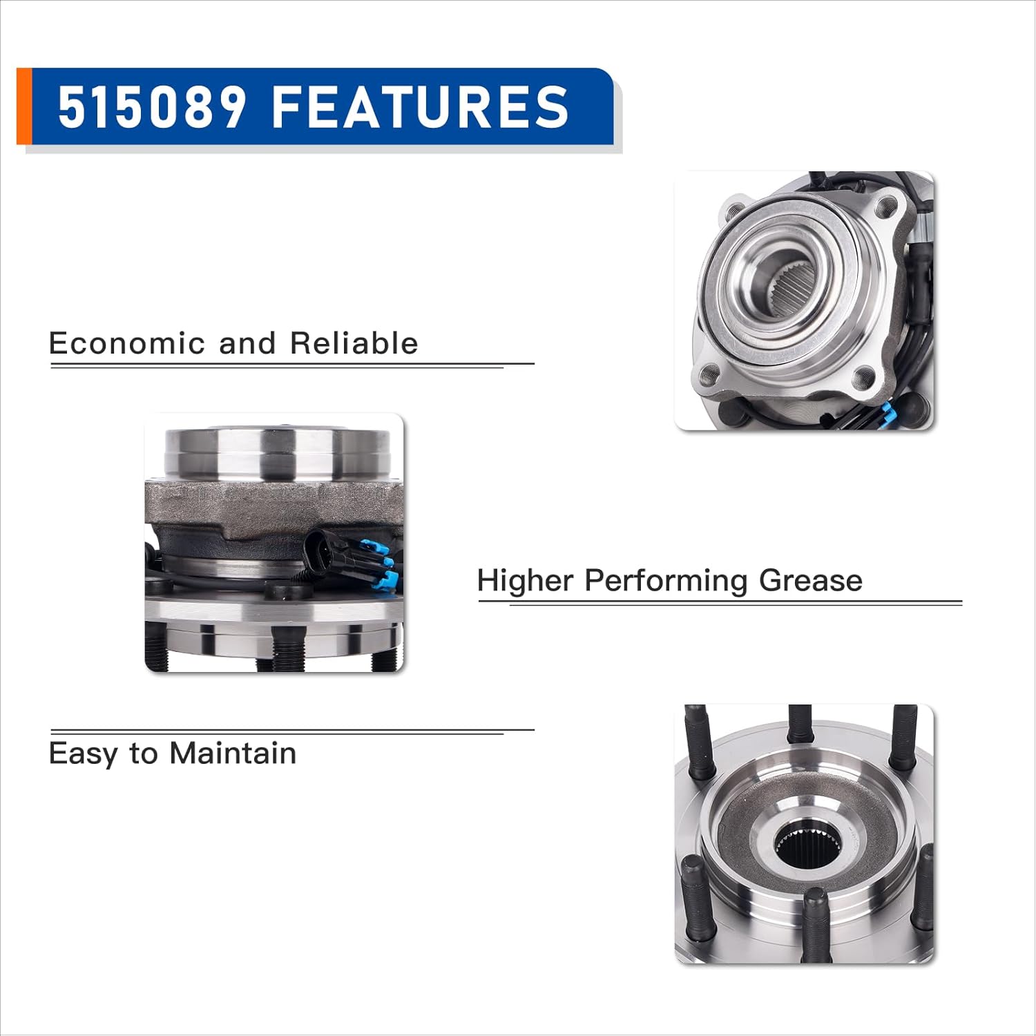 PAROD 515089 [Pair of 2] Front RWD Wheel Bearing & Hub Assembly Compatible with 2003-2005 Dodge Ram 2500 3500 w/ABS - Image 5