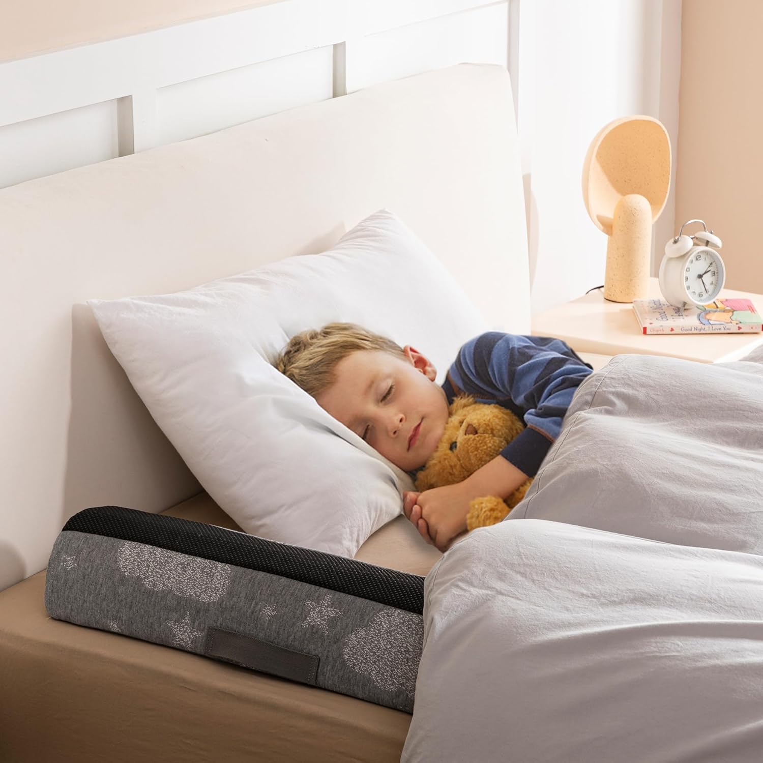 Bed Rail Bumpers for Toddlers 2pcs - Foam Fold Bed Bumper Guard with Dual Non-Slip Pads Waterproof Washable Soft Removable Cover Safe Bed Rail for Toddlers, Kids Seniors