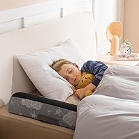 Vista 8 de Parachoques de riel de cama para niños pequeños, protector de parachoques de cama plegable de espuma con almohadillas dobles antideslizantes