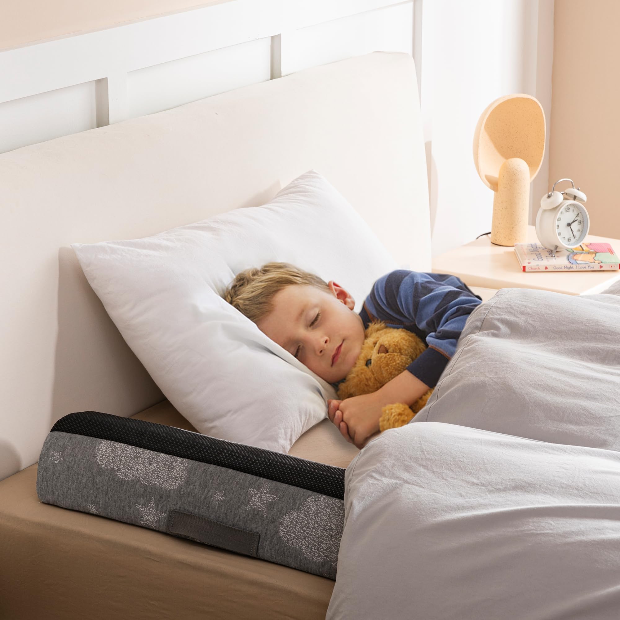 Barrera Seguridad Plegable Niños Cama - Espuma con Almohadilla Antideslizante - Funda Suave Extraíble, Lavable e Impermeable - para Niños Pequeños, Ancianos
