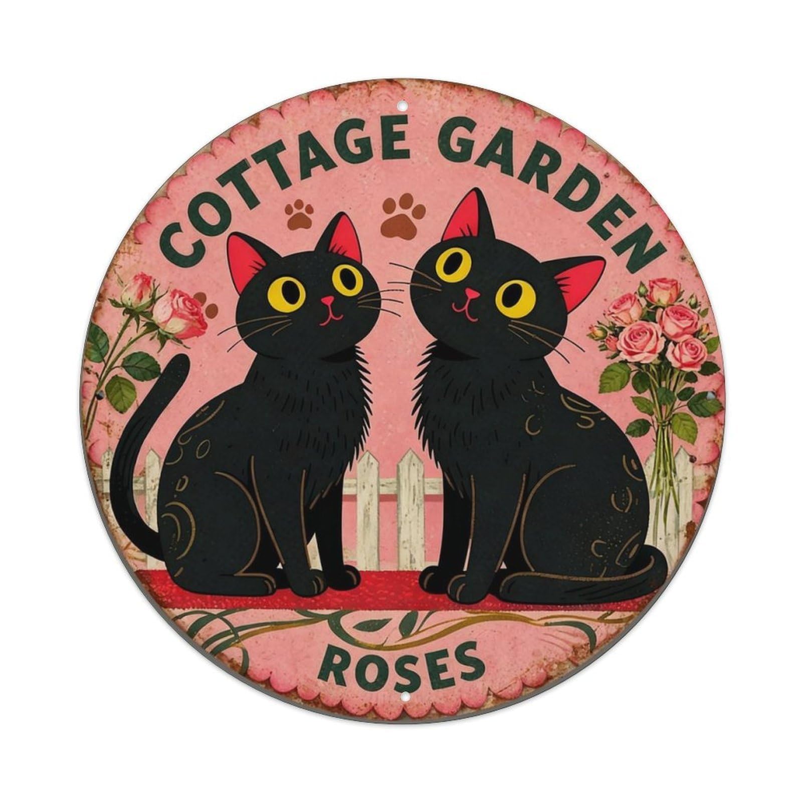 Cottage Garden Roses Metal Tin Sign Plaque