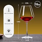 PARACITY Wine Glasses, Hand Blown Crystal White and Red Wine Glasses, Burgundy Wine Glass for Red and White Wine, Christmas Gifts, 16oz Red Wine Glasses for Women, Men, Wedding and Birthday (2)