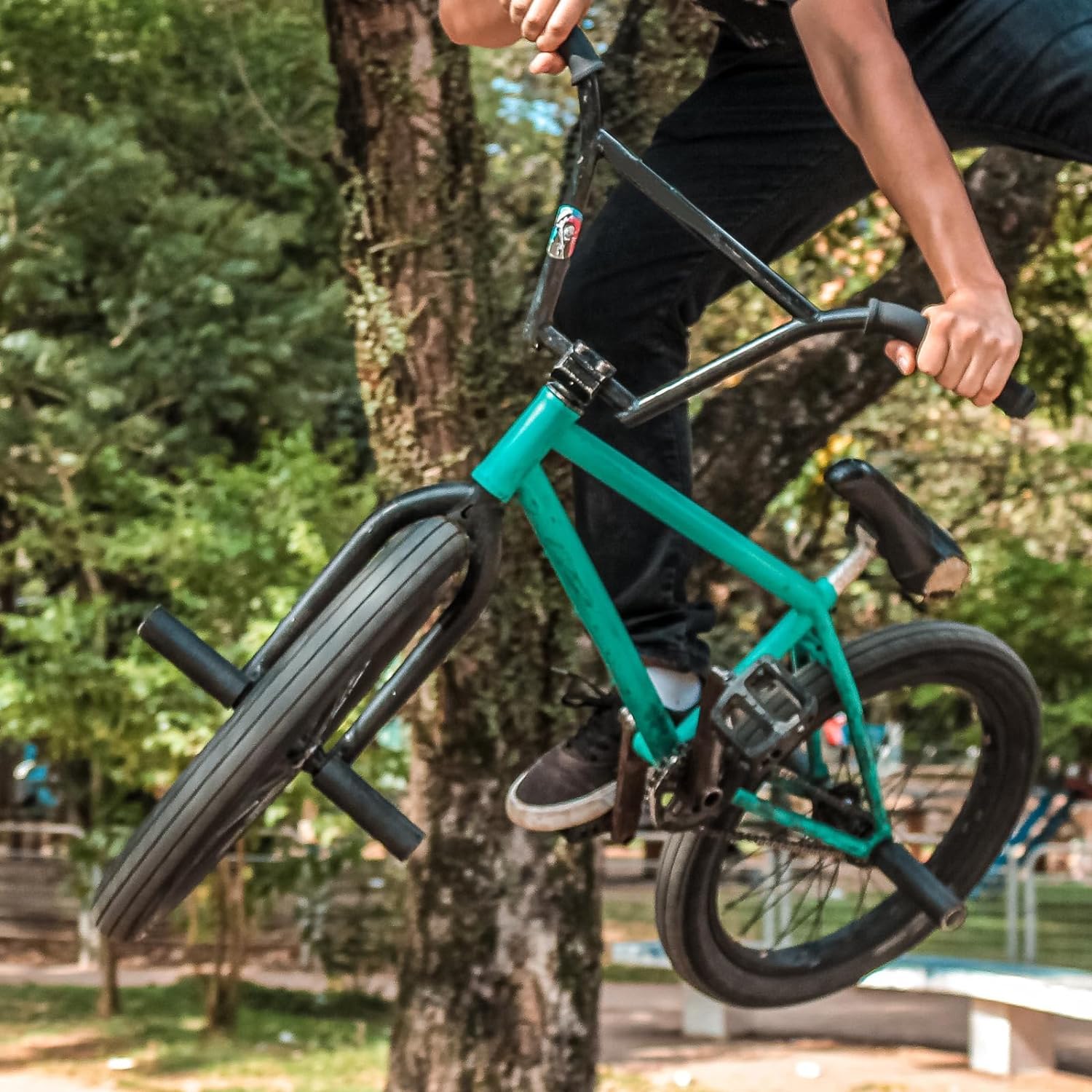 JIAMOEAT 2 Piezas BMX Pegs, 10 cm de Longitud 9 mm, Agujero