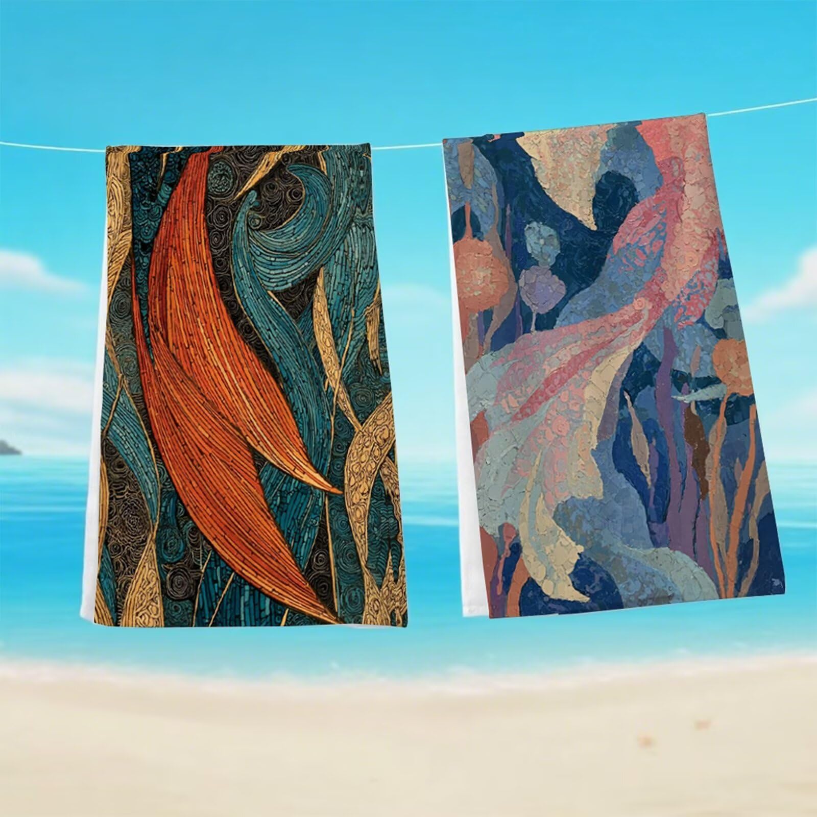 Telo Mare Microfibra 80x180 cm Telo Mare Grande, Asciugamano Palestra Assorbente Asciugatura Rapida, Asciugamano Mare Antisabbi Stuoia Spiaggia per Piscina, Campeggio, Viaggio - Pesce Animale G1-224