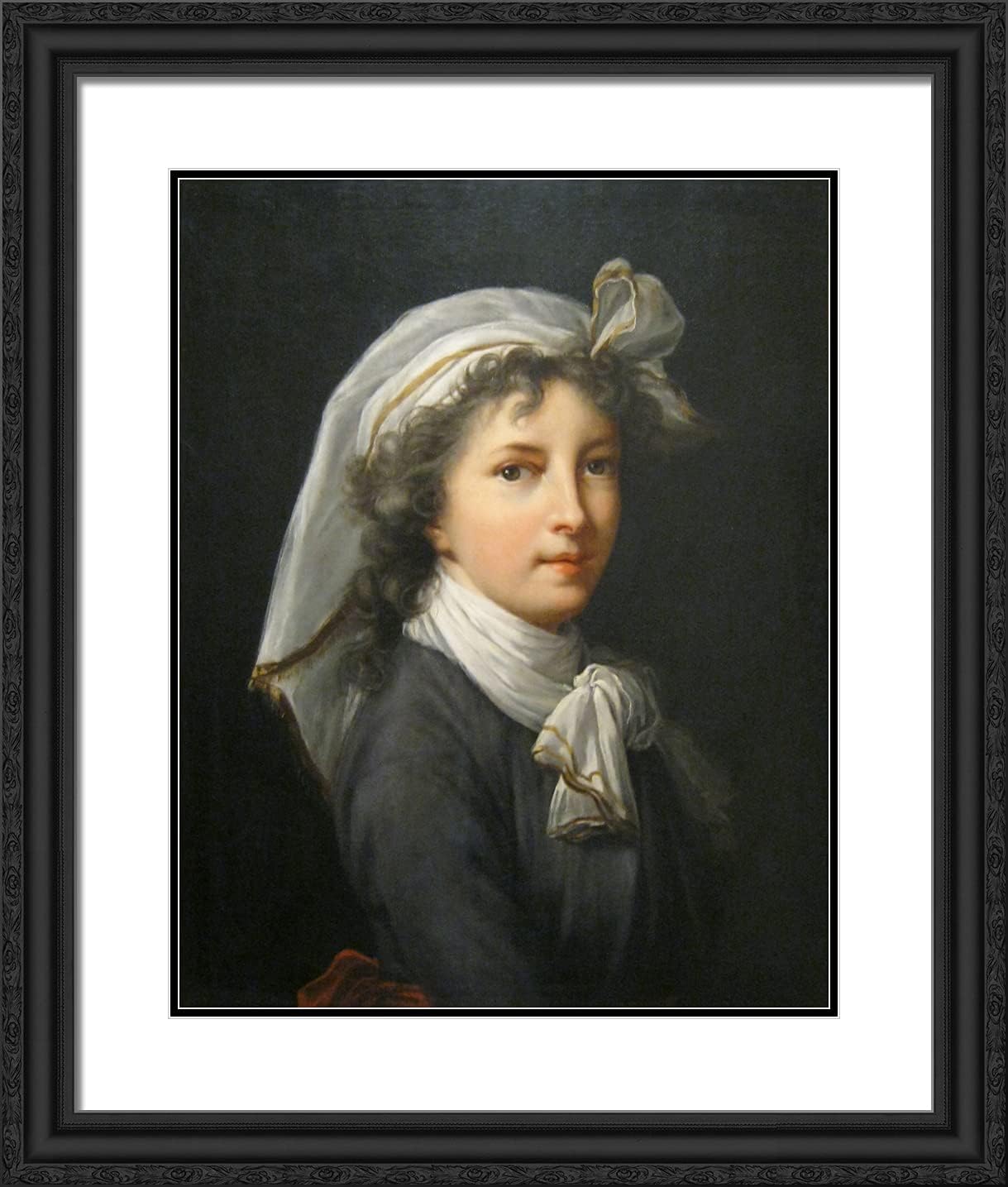 ArtDirect Brun Le Vigee, Elisabeth Louise 20x23 Gold Ornate Framed Art Print with Double Matting Titled: Self Portrait IV